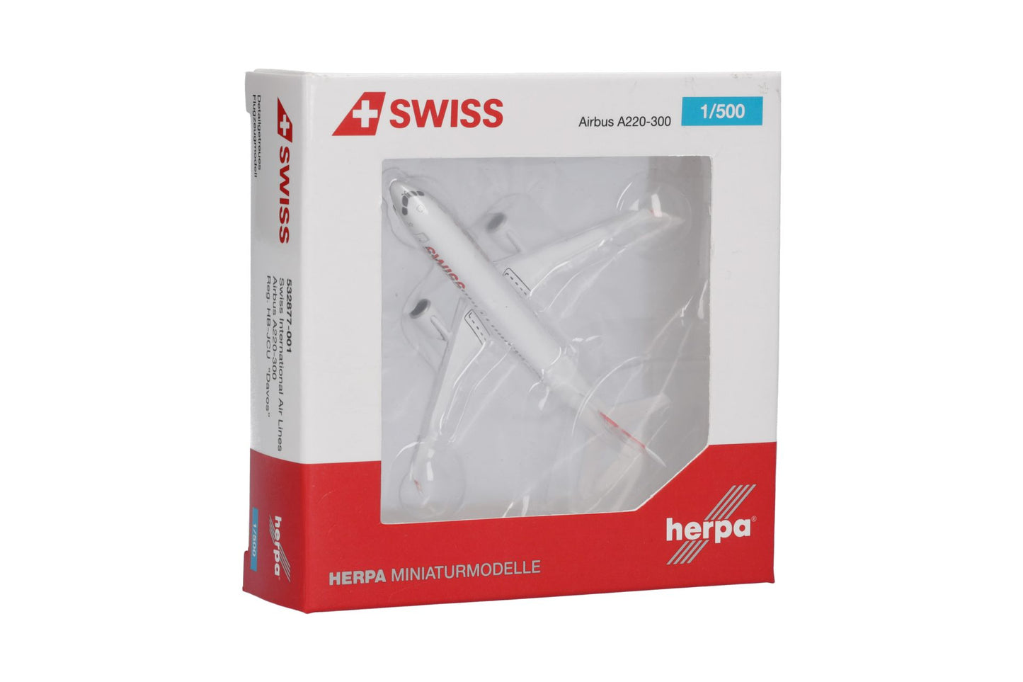 1/500 Swiss International Air Lines Airbus A220-300 HB-JCU "Davos"