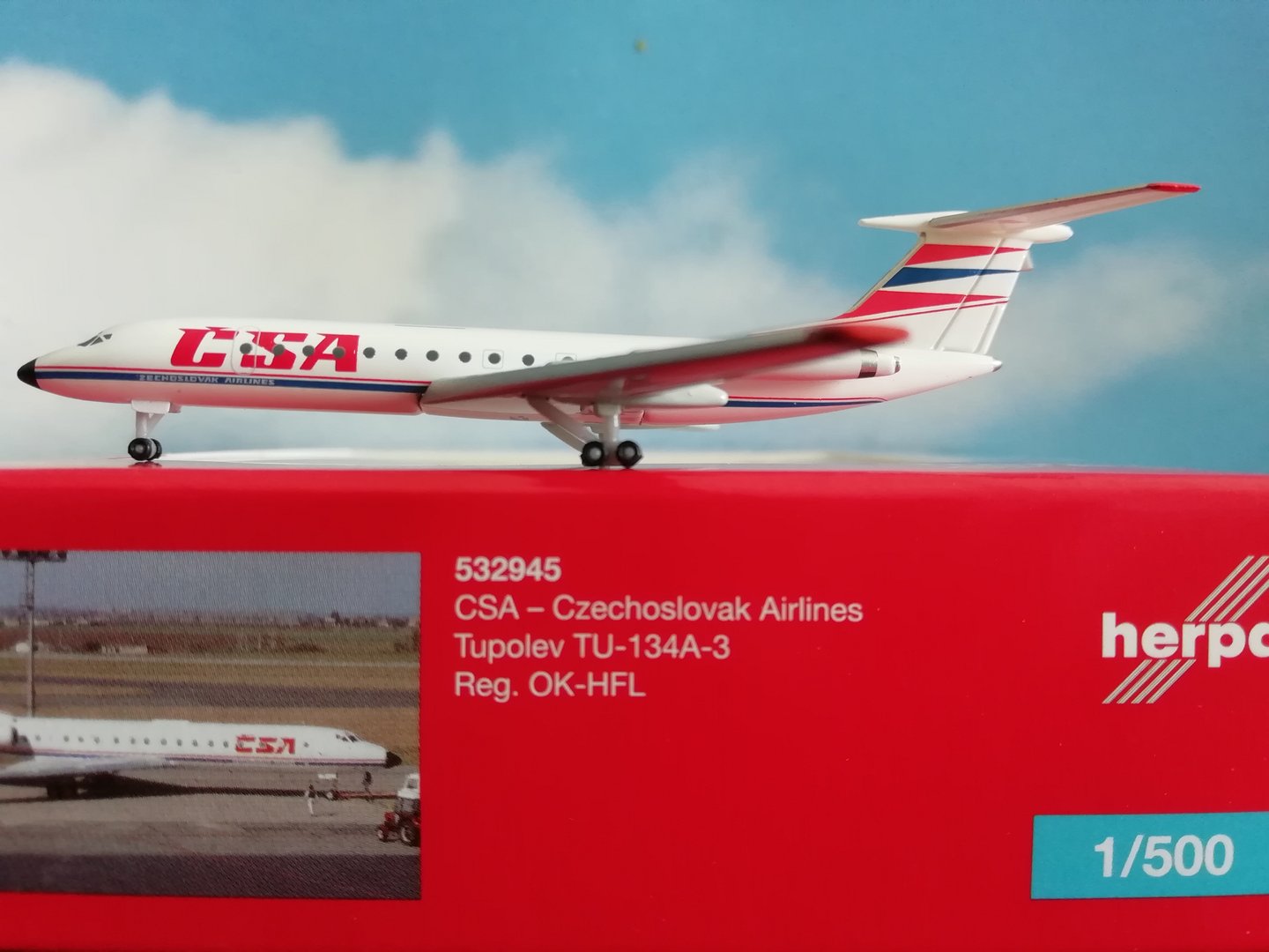 1/500 CSA Czechoslovak Airlines Tupolev TU-134A OK-HFL