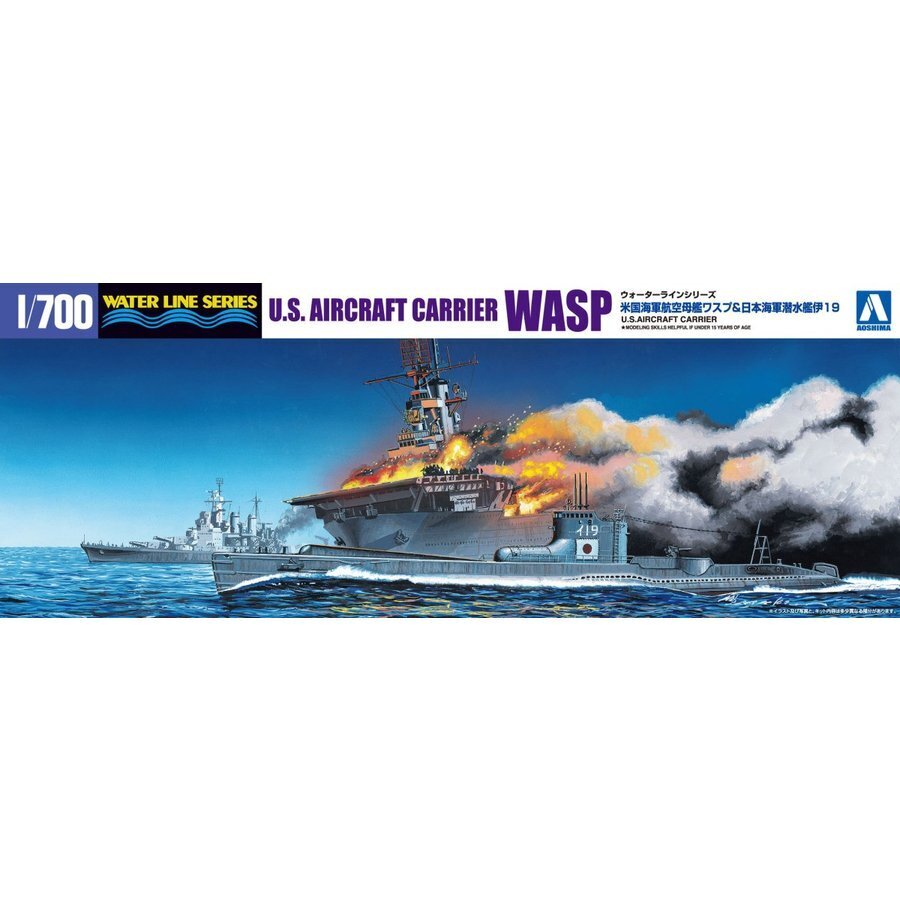 1/700 U.S.S AIRCRAFT CARRIER WASP & I.J.N. SUBMARINE I 19