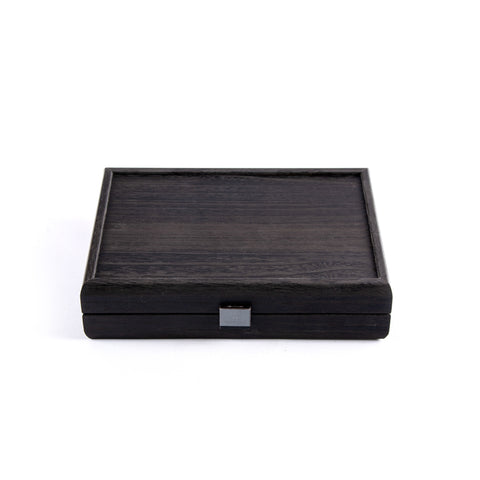 Plastic coated playing cards in Black wooden case