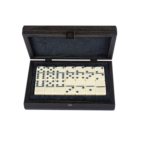 Dominoes 52x27x1cm in Black wooden replica case 24x17cm