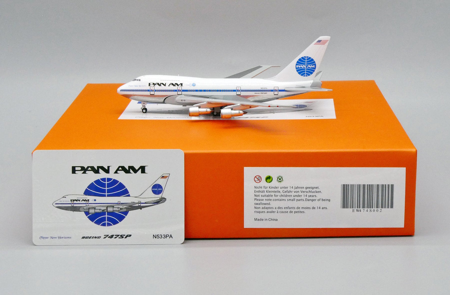 Pan Am Boeing 747SP N533PA Clipper New Horizons with Commemorative Flight 50 Logo