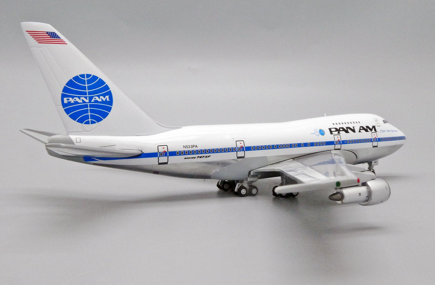 Pan Am Boeing 747SP N533PA Clipper New Horizons with Commemorative Flight 50 Logo