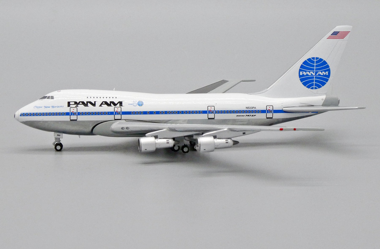 Pan Am Boeing 747SP N533PA Clipper New Horizons with Commemorative Flight 50 Logo