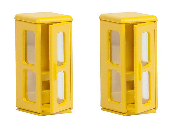 HO Modern Telephone Box 2 Yellow