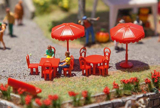 Sun Umbrellas Tables and Benches