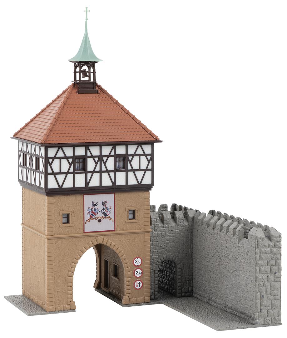 HO Old Town Gate with Wall