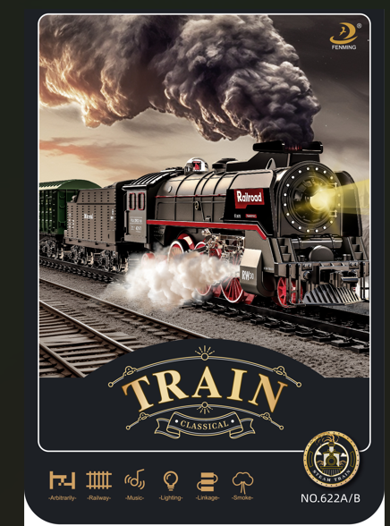 image1_Electric Steam Train Set with Lights & Steam Effect (68pc)