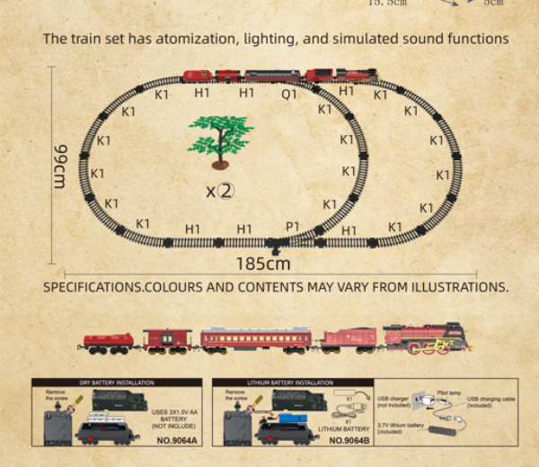 image4_RC Christmas Steam Train Set with Lights & Steam Effect (51pc)