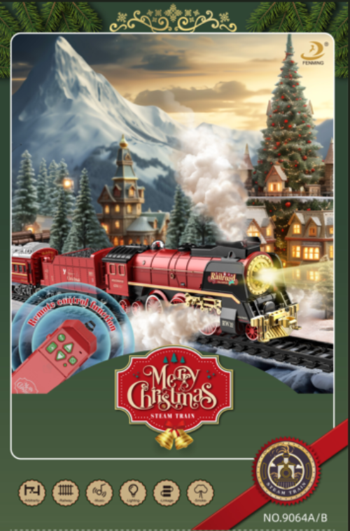 image1_RC Christmas Steam Train Set with Lights & Steam Effect (51pc)