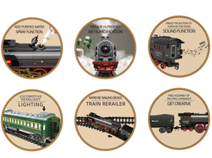 image4_RC Steam Train Set with Lights & Steam Effect - Classic Oval Track