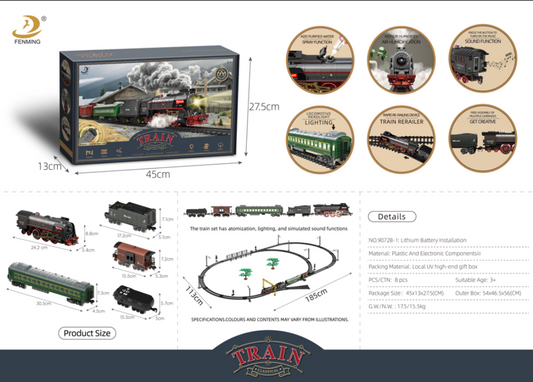 image1_RC Steam Train Set with Lights & Steam Effect - Classic Oval Track