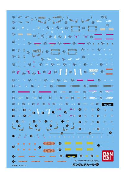 Gundam Decal 84 RG RX-78-2 Gundam