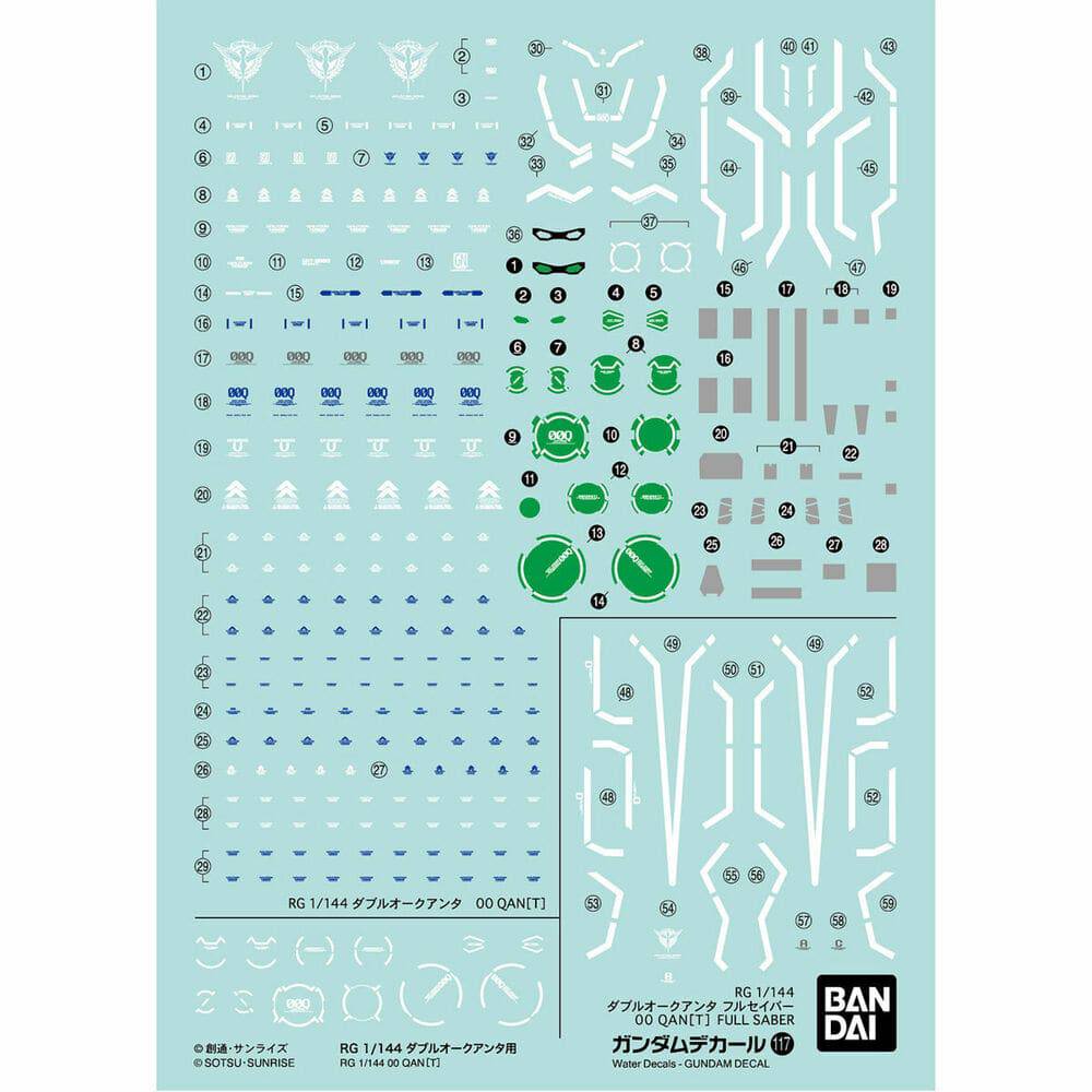 Gundam Decal 117 - RG 1/144 OO Qan[T]