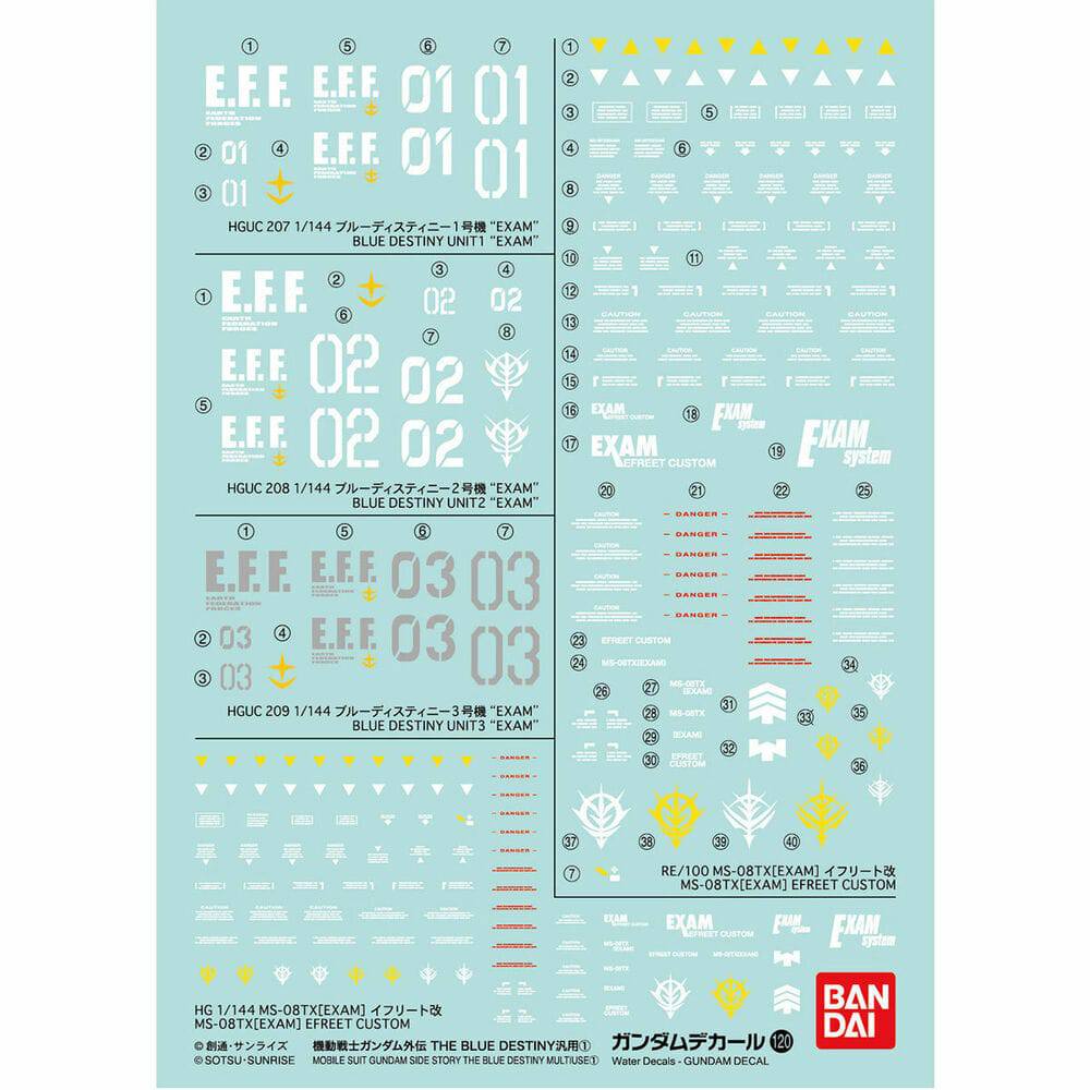 Gundam Decal 120 - Blue Destiny Multiuse