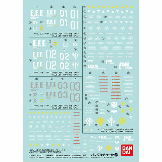 Gundam Decal 120 - Blue Destiny Multiuse