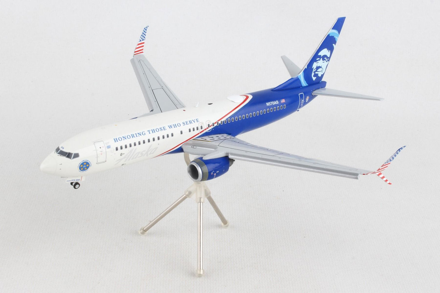 1/200 Alaska Airlines B737-800 "Honoring Those Who Serve" (Flaps Down) N570AS