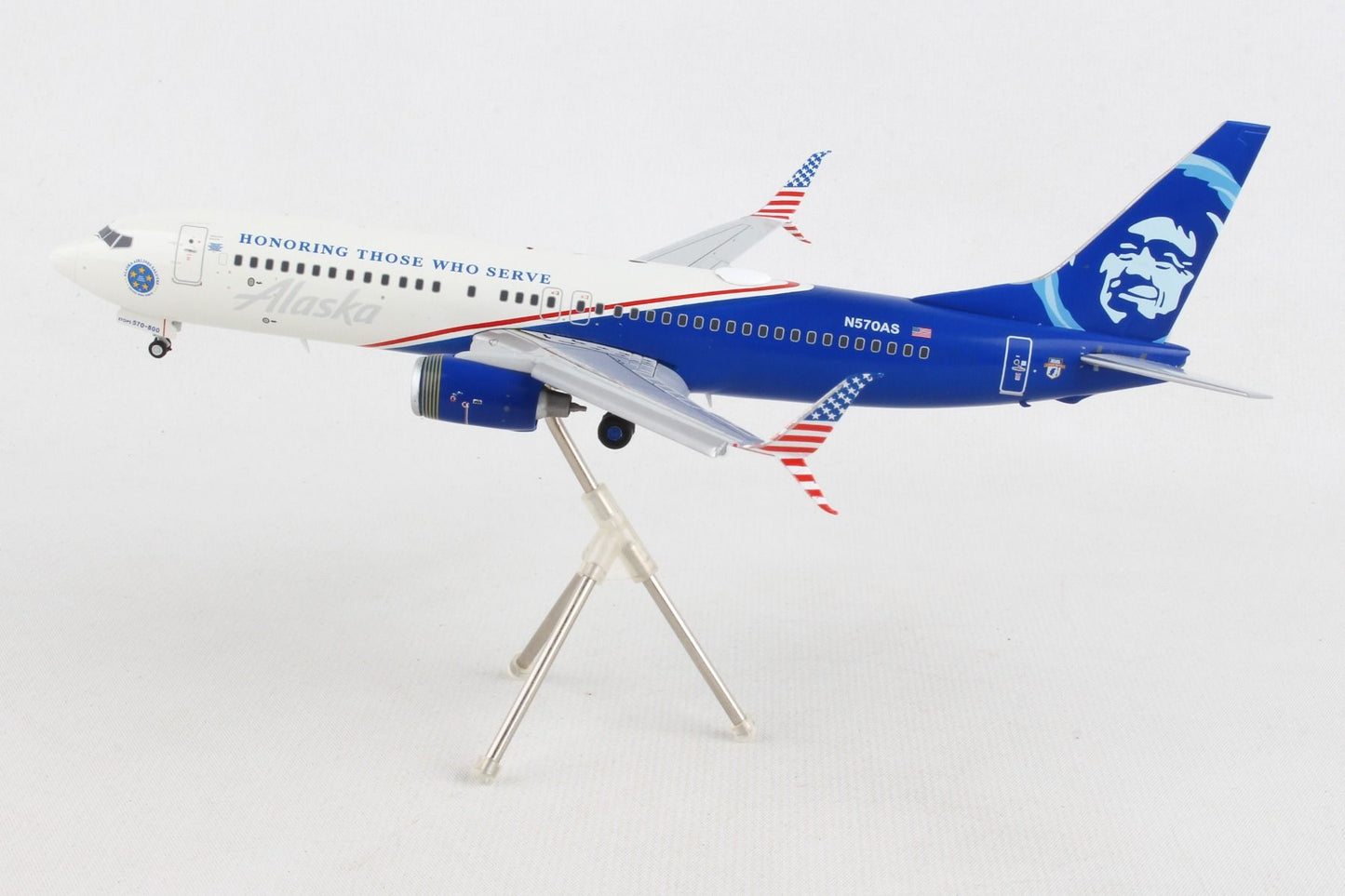 1/200 Alaska Airlines B737-800 "Honoring Those Who Serve" (Flaps Down) N570AS