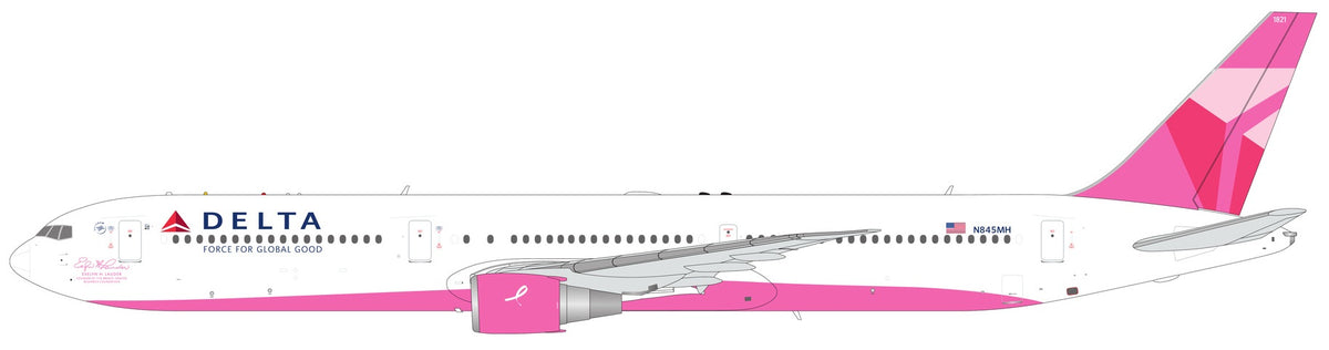 1/200 Delta Air Lines B767-400ER N845MH (Pink Plane/breast Cancer)