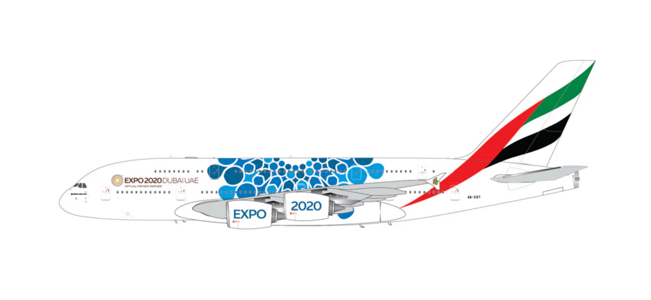 G2UAE1044 1/200 Emirates A380 A6-EOT  Expo 2020? w/ blue baubles