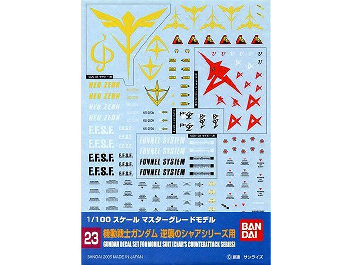 GUNDAM DECAL 23 MG MULTIUSE  CHARS COUNTERATTACK