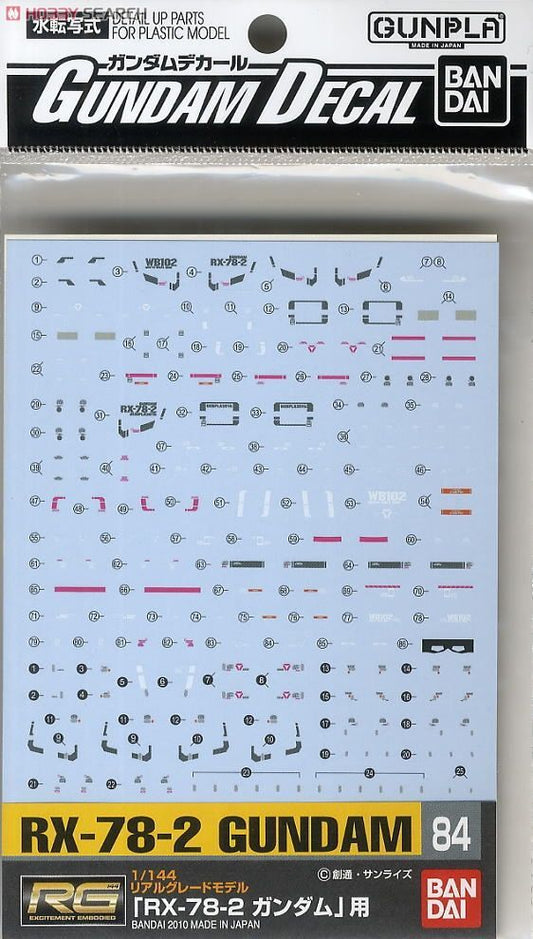 GUNDAM DECAL 84 RG 1/144 RX-78-2 GUNDAM
