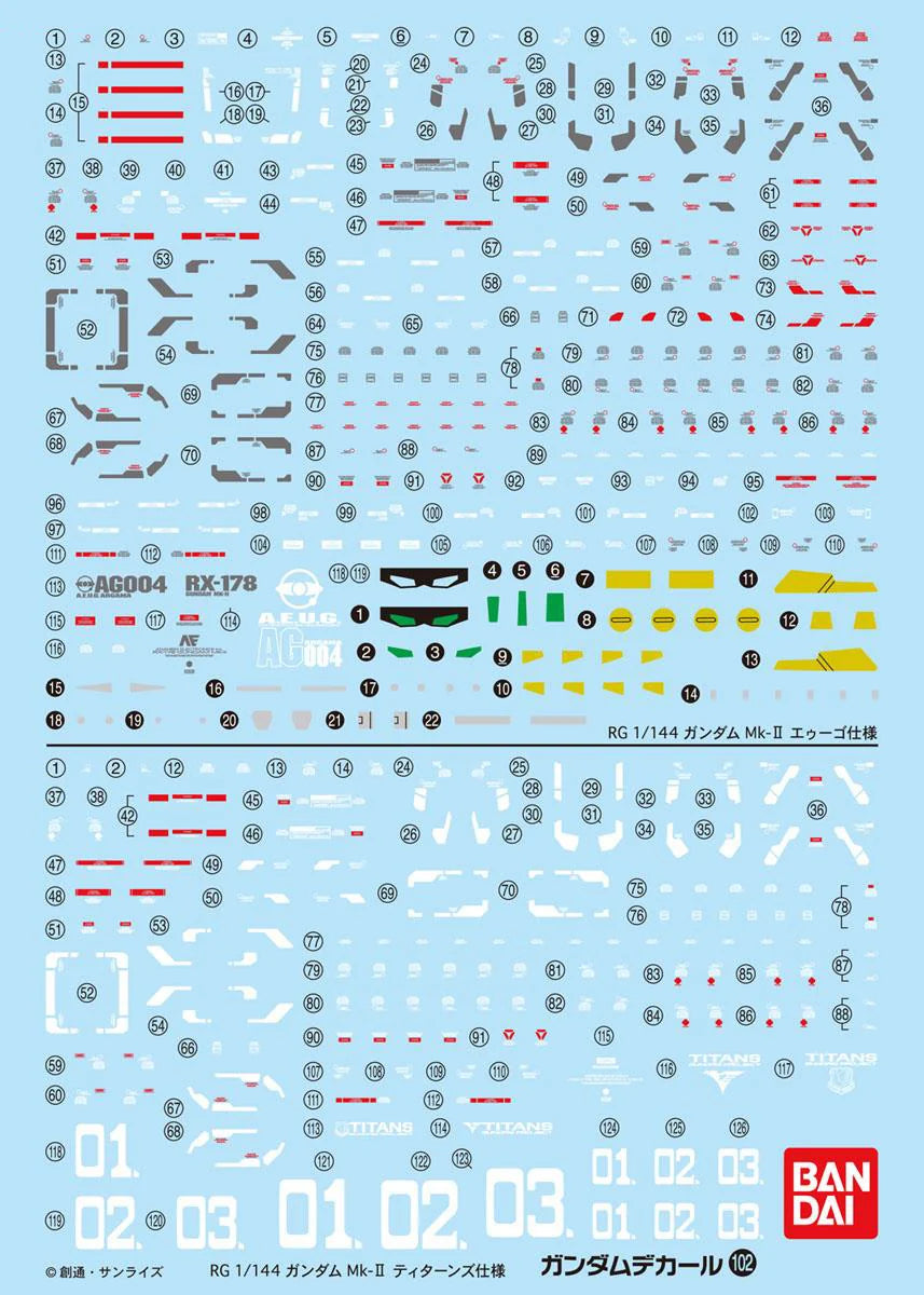 Gundam Decal 102 RG Gundam Mk-II