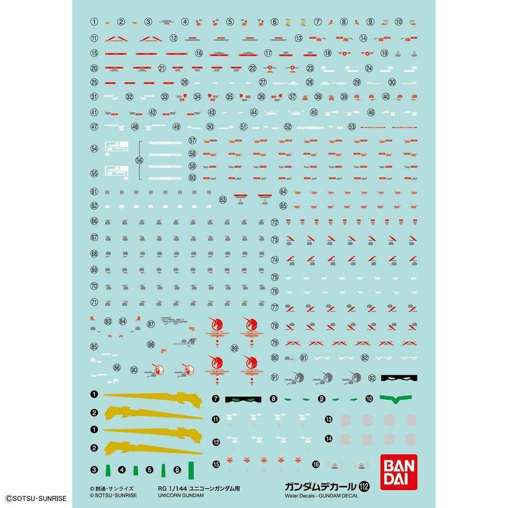 GUNDAM DECAL 112 RG 1/144 UNICORN GUNDAM