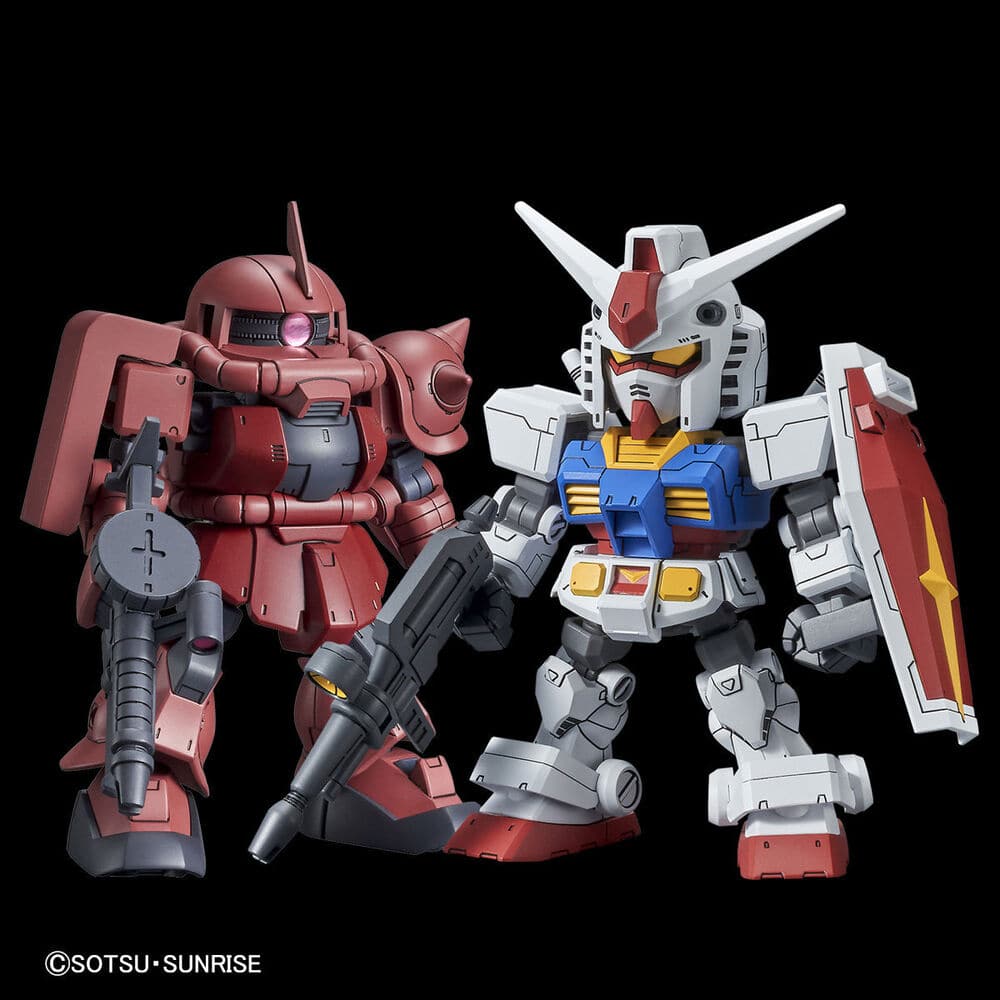 SD GUNDAM CROSS SILHOUETTE RX-78-2 GUNDAM and MS-06S ZAKU II