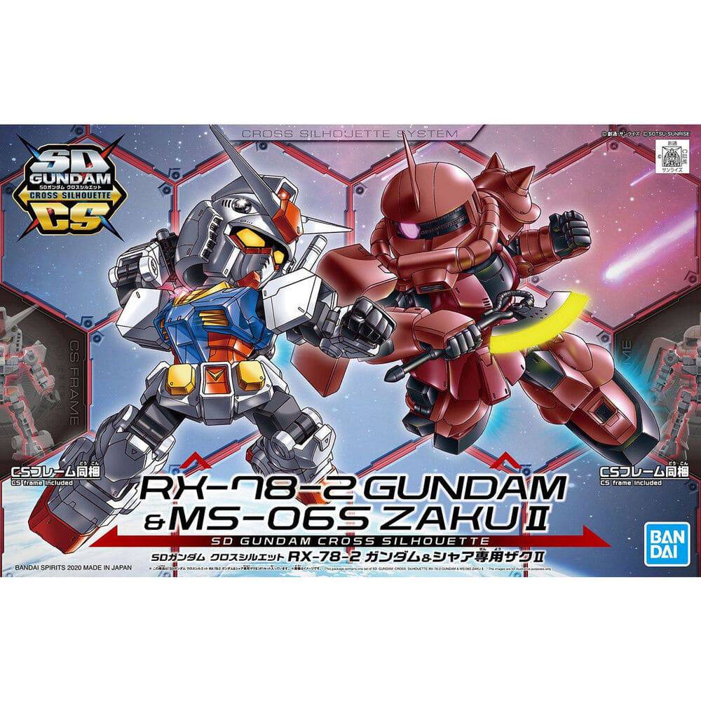 SD GUNDAM CROSS SILHOUETTE RX-78-2 GUNDAM and MS-06S ZAKU II