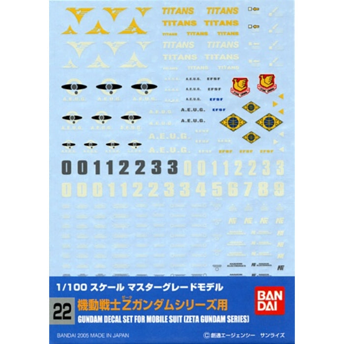 Gundam Decal 22 MGMultiuse - Zeta