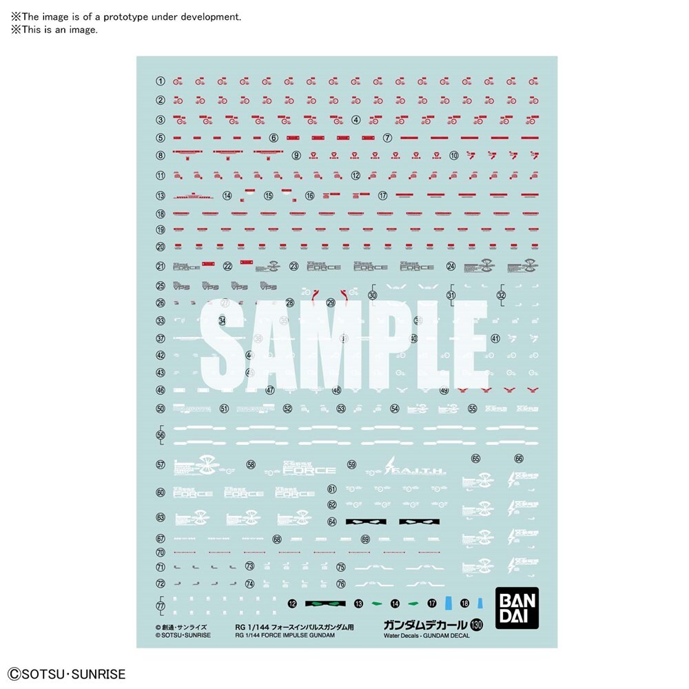 GUNDAM DECAL130 RG 1/144 FORCE IMPULSE GUNDAM