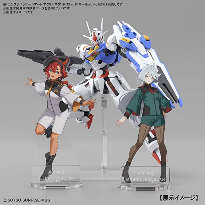 GUNPLA PACKAGE ART ACRYLIC STAND MOBILE SUIT GUNDAM THE WITCH FROM MERCURY ALL 2 TYPES