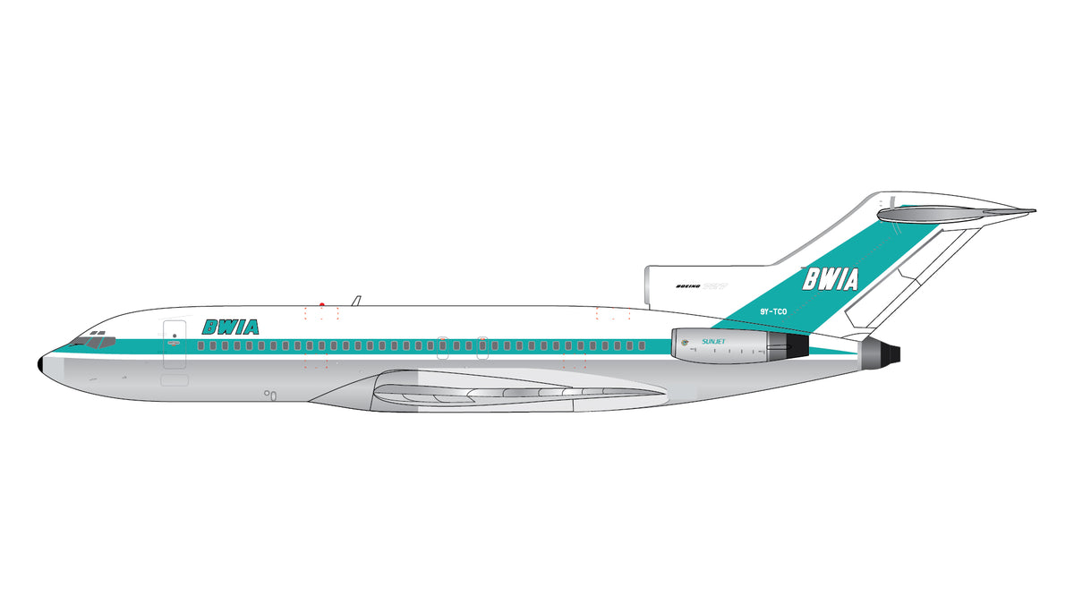 1/400 B727-100 BWIA (British West Indian Airways) (del. livery, polished)