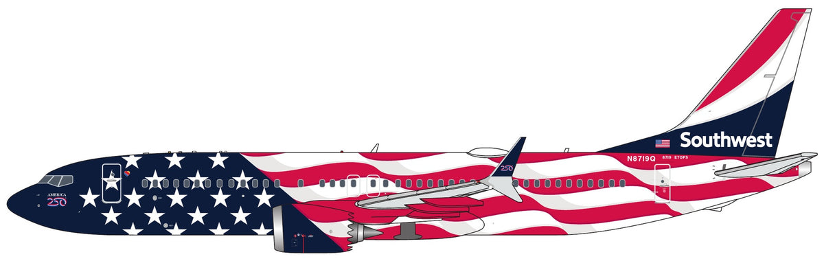 1/400 Southwest Airlines B737 MAX 8 N8719Q "Liberty One"/"America250" (flag liv.)