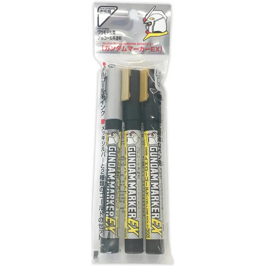 Gundam Marker Ex Plated Silver & Ex Gold 2 Types Set