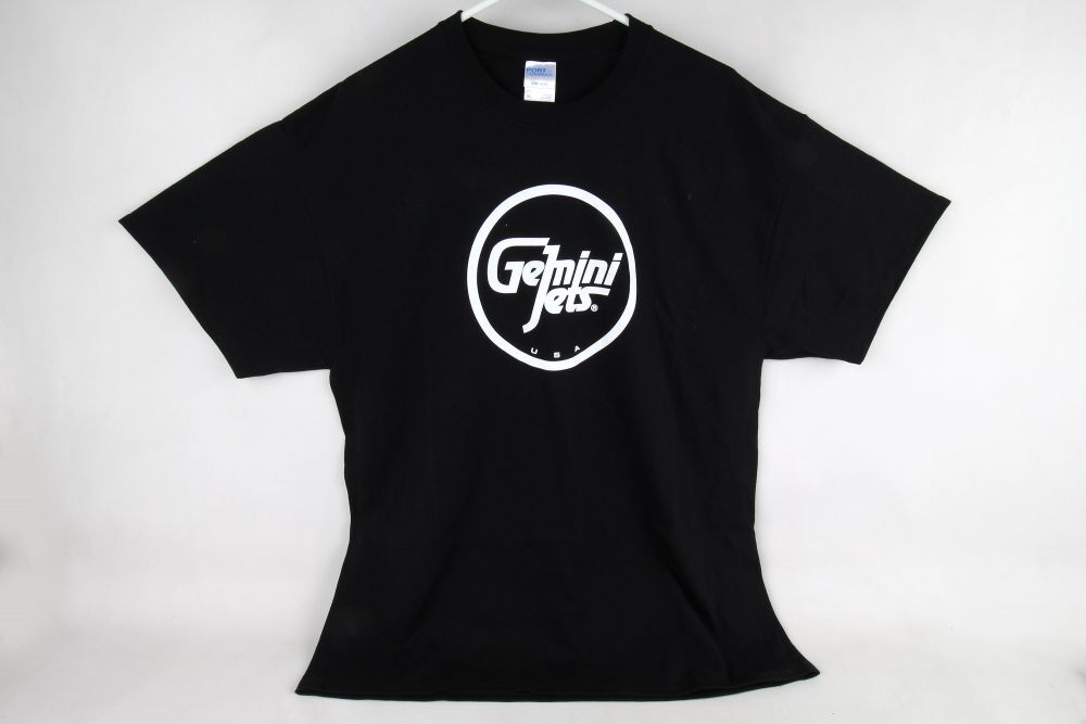 GeminiWear Black T-Shirt w/ White GJ Logo LARGE