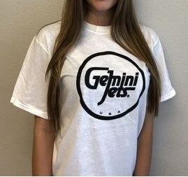 GeminiWear White T-Shirt w/ Black GJ Logo LARGE