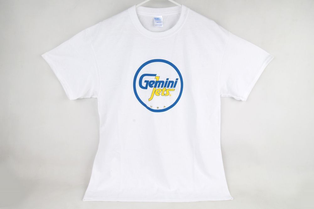 GeminiWear White T-Shirt w/ Color GJ Logo LARGE