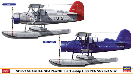 1/72  SOC-3 SEAGULL SEAPLANE  - Battleship USS PENNSYLVANIA -  Two kits in the box