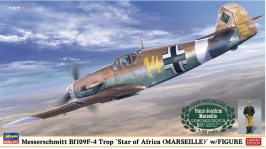 1/48  Messerschmitt Bf109F-4 Trop  - Star of Africa MARSEILLE -  w/FIGURE