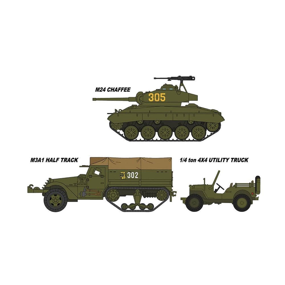 1/72 M24 and M3A1 and 1/4 ton 4x4 Utility