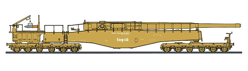 1/72 GERMAN RAILWAY GUN K5E  - LEOPOLD -  w/FIGURE