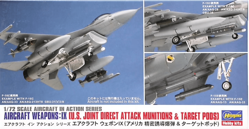 1/72 AIRCRAFT WEAPONS: IX (U.S. JOINT DIRECT ATTACK MUNITIONS & TARGET PODS)