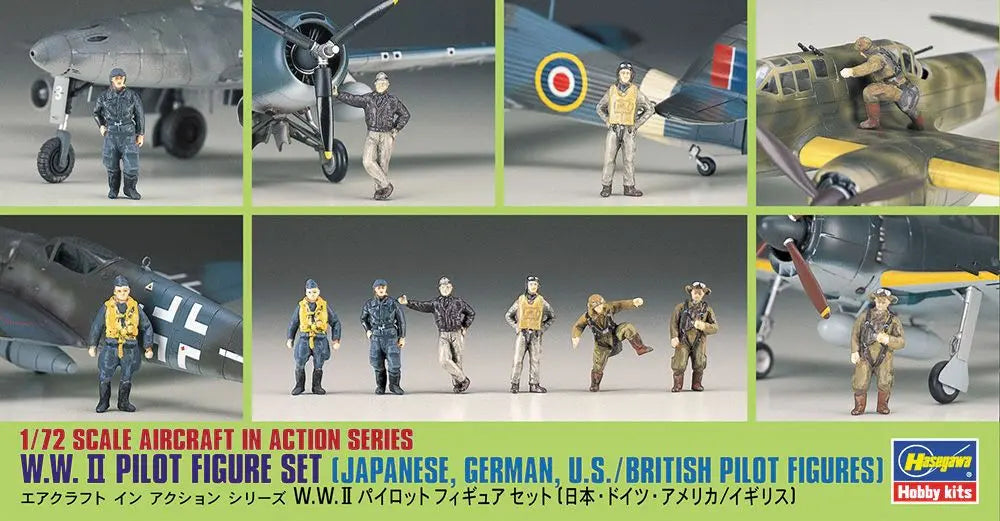 1/72 W.W.II PILOT FIGURE SET (JAPANESE, GERMAN, U.S./BRITISH PILOT FIGURES)