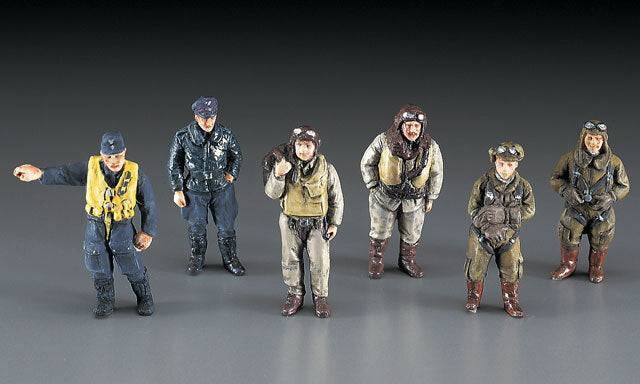 1/48 W.W.II PILOT FIGURE SET (JAPANESE GERMAN U.S./BRITISH PILOT FIGURES)