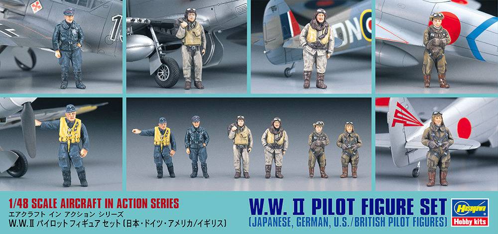 1/48 W.W.II PILOT FIGURE SET (JAPANESE GERMAN U.S./BRITISH PILOT FIGURES)