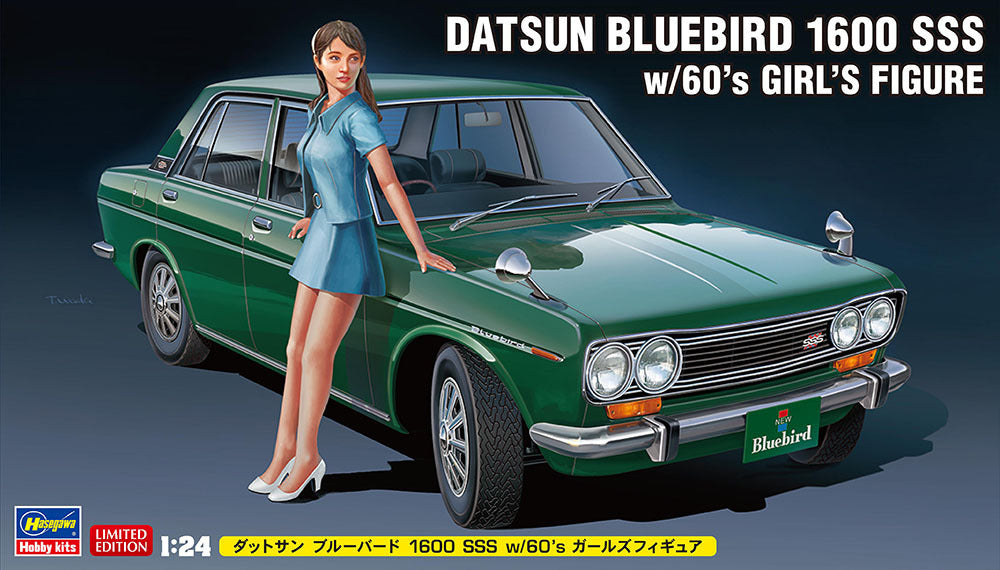 1/24  DATSUN BLUEBIRD 1600 SSS w/60s GIRLS FIGURE