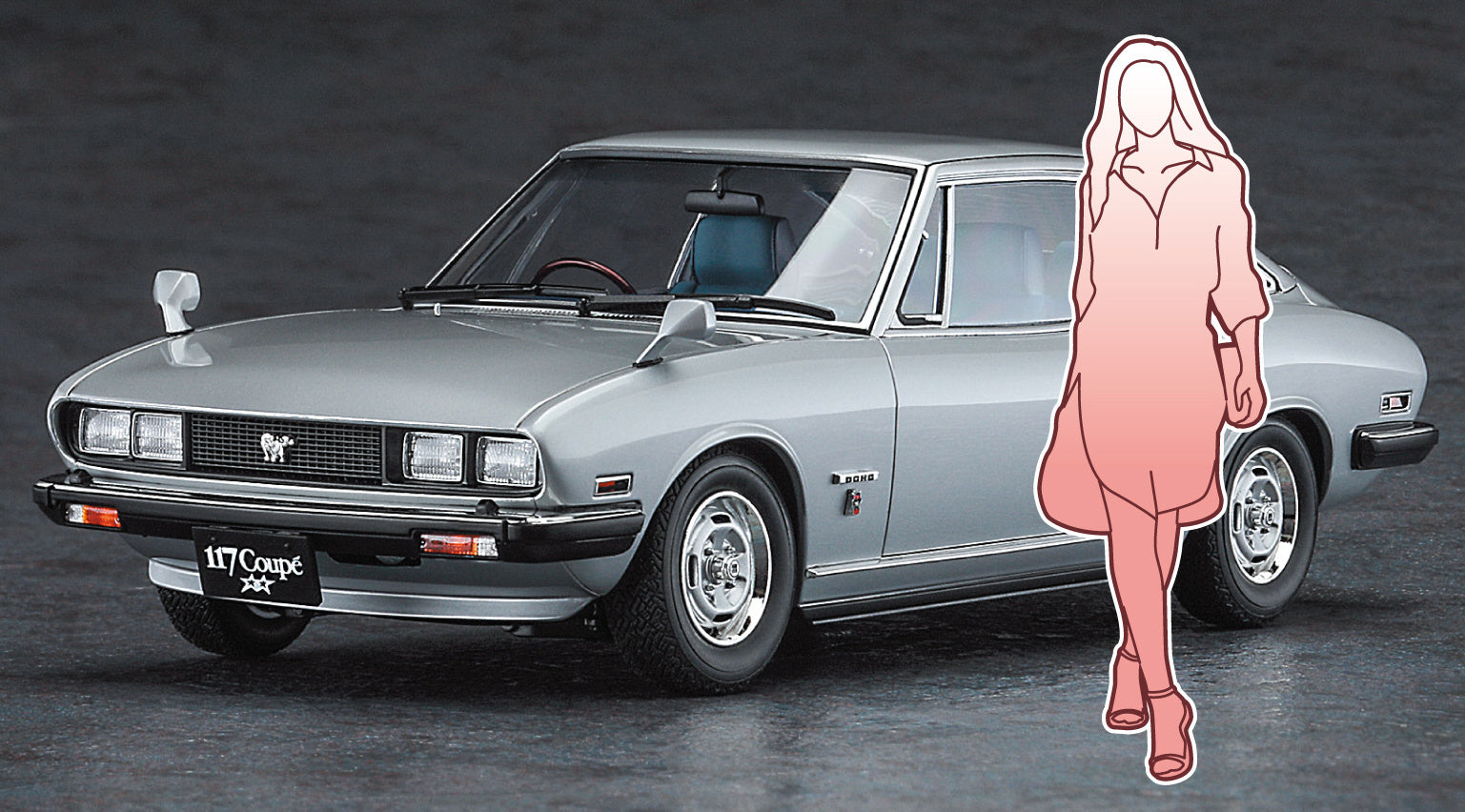 1/24 Isuzu 117 Coupé Late Version with Cool Beauty Girl’s Figure