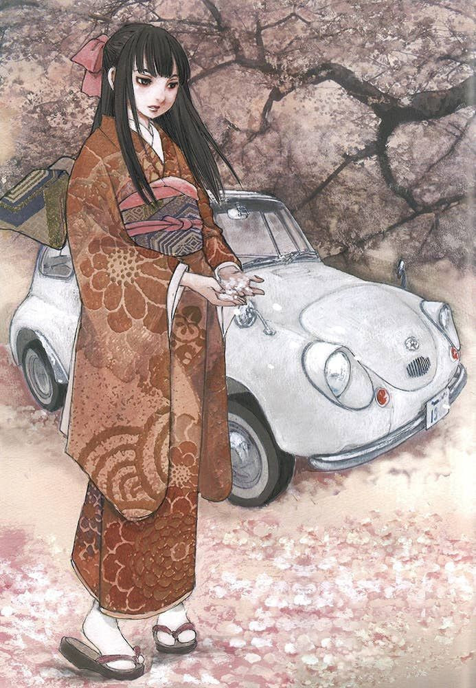 1/24 [World Historic Cars & Pretty Girls] Subaru 360 Deluxe w/ Figure